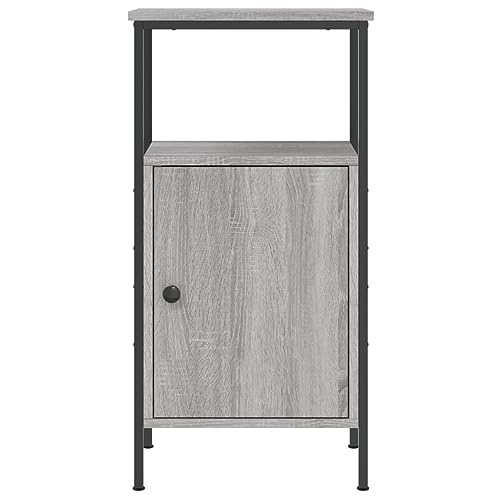 Table d'appoint design industriel grise pour optimiser le rangement du salon - 4