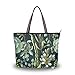 Produktbild LORONA Frauen Sukkulenten Muster Muster Eukalyptus Magnolien Farn Leinwand Schulter Handtasche Große Kapazität Einkaufstasche