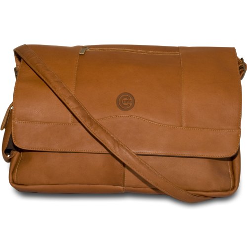 Mlb Chicago Cubs Tan Leather Laptop Messenger Bag #TOP4