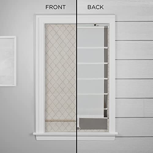 Eclipse Darien Insulating Blackout Cordless Lined Window Roman Shade For Living Room, 39 In X 64 In, Grey #TOP5