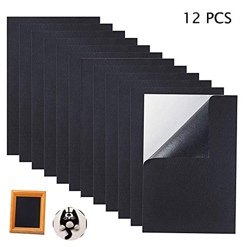 12PCS Black Adhesive Craft Felt Fabric Sheets,8.3 by 11.8 Inch,A4 Size Fabric Sticky