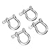 Alomejor 4 Pack 304 Stainless Steel Bow Shackles, High Load Capacity Snap Rings for Industrial Lifting and Marine Use