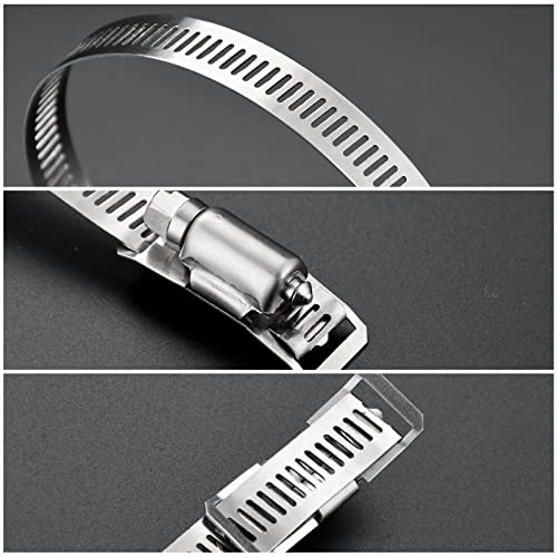 Hannger YULEXIN-GJ-25-6 Strap Clamp, 1/2 Inch 8.2Ft 304 Stainless Steel Large Hose Clamp Diy Adjustable Screw Clips With 6 Stronger Fasteners Udeal For Fuel Radiator Automotive Mechanical Plumbing Air Ducting Clamp thumb #3