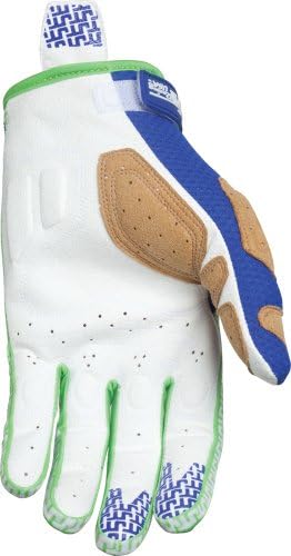 JT Racing USA Flex-Feel Gloves (Green/Blue, Medium)