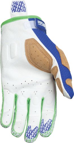 JT Racing USA Flex-Feel Gloves (Green/Blue, Medium)