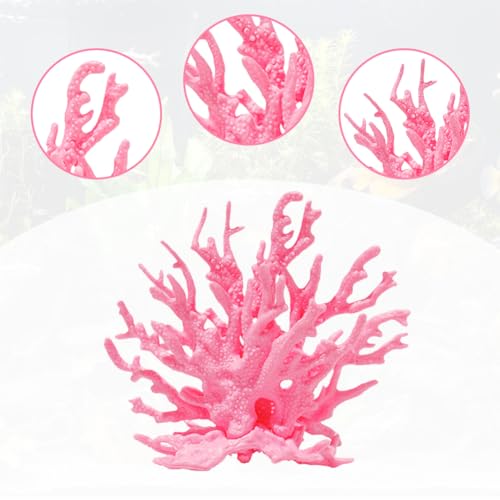 ASOFTY Aquarium Deko Künstliche Korallen, Kunststoff Korallen, Wasserpflanze Dekoration, Korallenbaum Aquarium Ornamente für Landschaft Unterwasser (Rose)