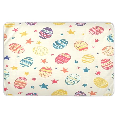 BOESI Doodle Easter Egg Pattern Waterproof Pads for Bedwetting and Incontinence, Reusable Pads, Reusable Diaper Pads for Bed, Sofa, Travel
