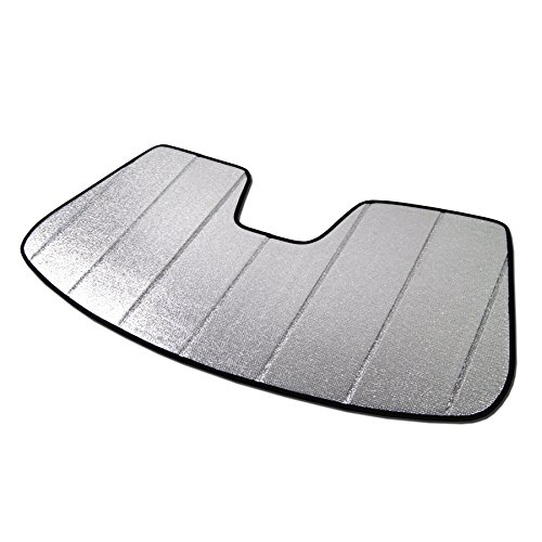 Image of Custom Fit Car Sun Shade Windshield | Sun Visor | Car Window Shades | Fold Up Front Sunshade Visor | Compatible with BMW 6 Series 2012-2018 | CFS-024-S | Silver & Grey 1-pc Set
