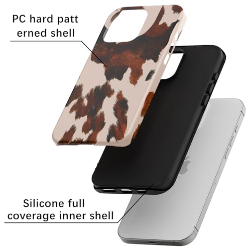 Skyseaco for iPhone 15 Case, Treny Cow Print Phone Case Hybrid 2-Layer Hard Shell,Shockproof Soft for Girl Women Boy Men by Skyseaco - Used condition - Image 4