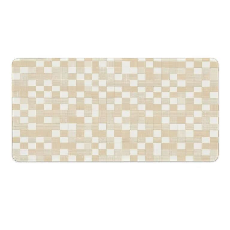 Alfombrilla de Ratón 1600 x 800 x 3mm Alfombrilla de Ratón Gaming Extendida de Gran Tamaño con Bordes Cosidos, Base de Goma Antideslizante y Almohadilla para Teclado, Celosía Moderna Mouse Pad p-363