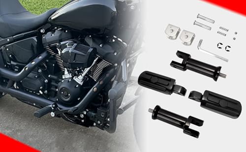 GCLANXI Pedane Posteriori Per Harley | Staffe Passeggero Moto Per Breakout, Softail, Fat Boy - Nero - Foto 12