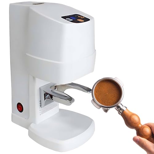 Automatyczny elektryczny tamper do kawy espresso,precyzyjnie regulowany nacisk 10-30kg,do użytku komercyjnego i domowego,bezprzewodowe profesjonalne narzędzie baristy,White