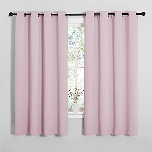 Image of NICETOWN Blackout Curtain Panels for Girls Room, Nursery Essential Thermal Insulated Solid Grommet Top Blackout Drapes (Lavender Pink, 1 Pair, 55 x 68 inches)