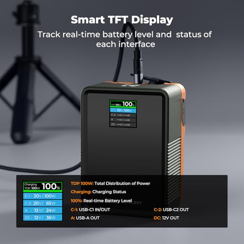 Image of K&F CONCEPT V Mount Battery 99Wh PD100W Fast Charge, 6700mAh V Lock Battery