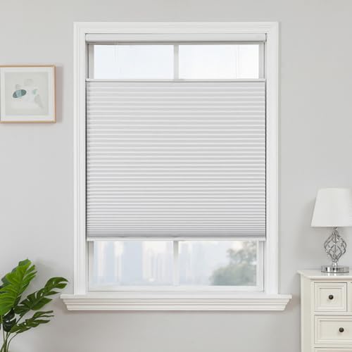 Image of Joydeco No Tools No Drill Blinds for Indoor Windows, Cordless Window Blinds Cellular Shades Top Down Bottom Up Blackout Honeycomb Blinds Thermal Insulated Noise Reduction (White,New Custom Size)