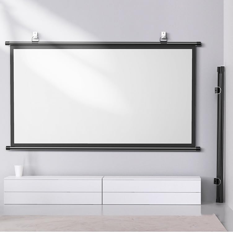 Pantalla manual de proyector 72in 16:9 para cine en casa