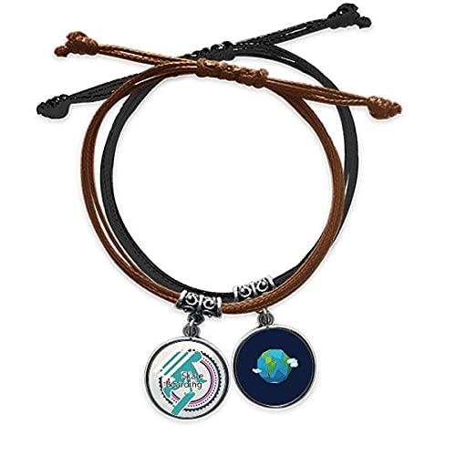 Pulsera de snowboard el regalo perfecto de cuero y cuerda para entusiastas de la nieve