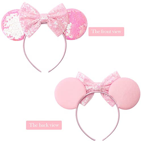 Image of DRESHOW Mouse Ears Bow Headbands Glitter Party Decoration Cosplay Costume for Women