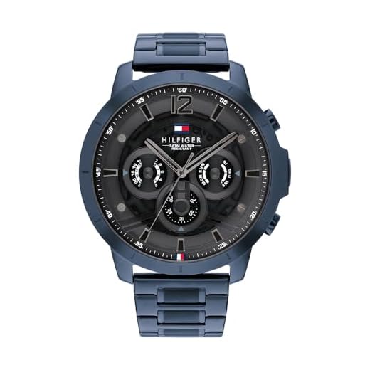 Tommy Hilfiger Reloj Analógico de Cuarzo multifunción para hombre con Correa en Acero Inoxidable Azul - 1710493