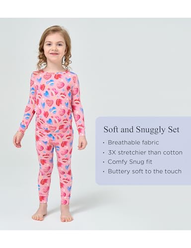 Toddler Boys and Girls Bamboo Viscose Pajamas Set Snug Fit Long Sleeve Top and Pants PJs2