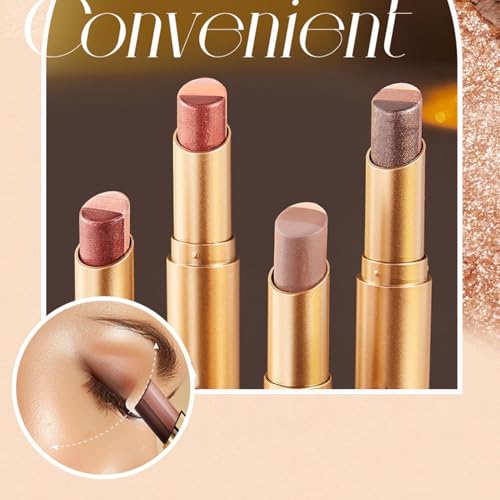 Eyeshadow Stick, Waterproof Creamy Long-Lasting Eye Makeup, Natural & Shimmer Shades Contour Stick,Pearly Glitter Cream Stick Pen Eye Liner Makeup,For Daily Makeup & Special Occasions – Image 6