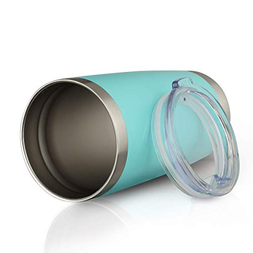 MUCHENGHY 20oz Tumbler Bulk Stainless Steel Cups with Lid and Straw, Double Wall Vacuum Insulated Travel Coffee Mug, Powder Coated Thermal Cup for Cold & Hot Drinks(Mint Green, 6 Pack) - Thumbnail 4