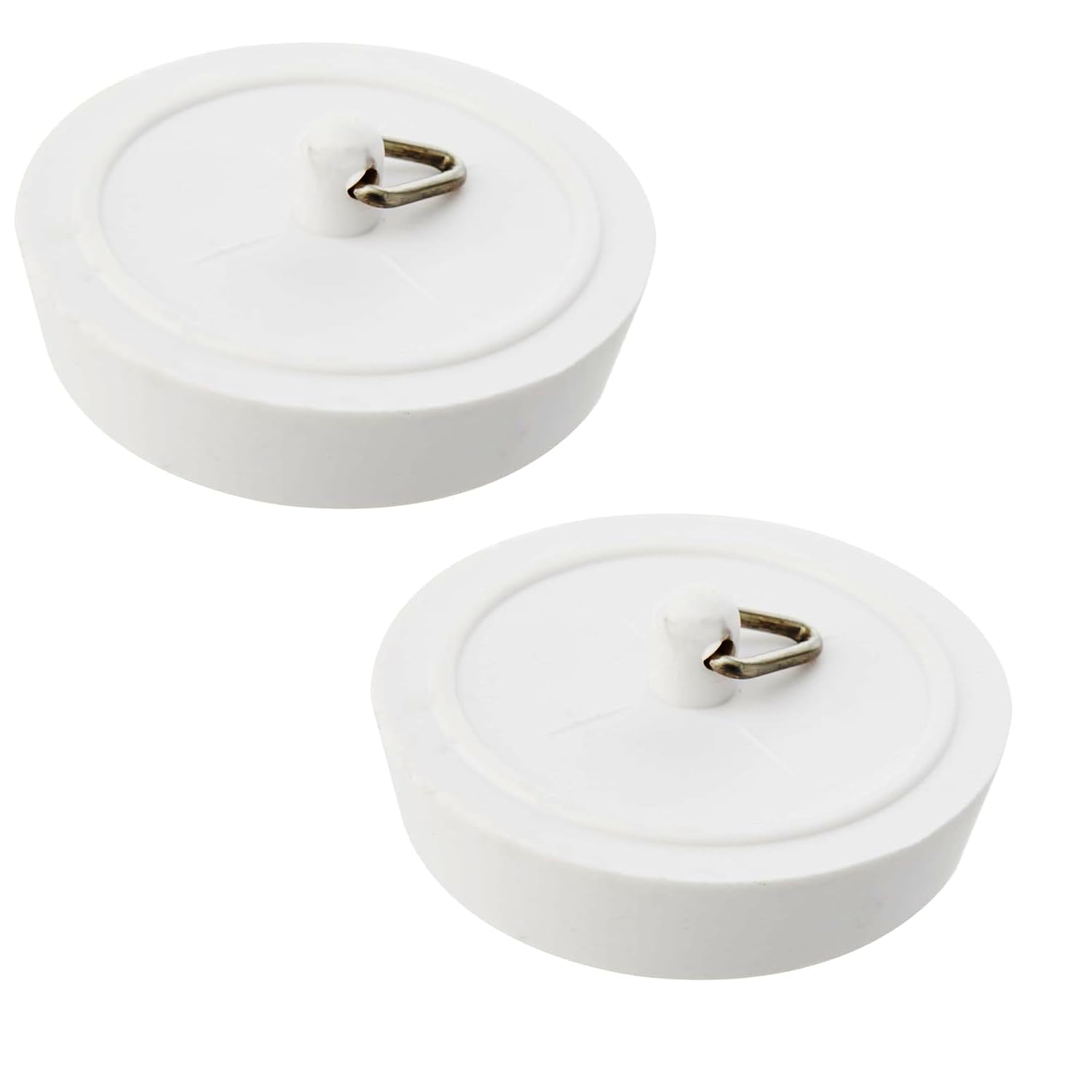 Merriway BH03429 (2 Pcs) 45mm (1.3/4 inch) Basin Bath Plug Stopper White - Pack of 2 Pieces