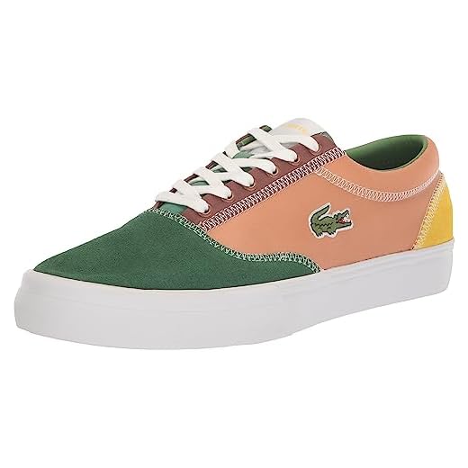 Lacoste Men's Jump Serve Lace Up Sneaker, Green/TAN, 9