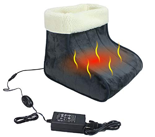 ObboMed MF-2010N Far Infrared Carbon Fiber Heated Foot Warmer/Boots/Slippers, 12V 20W – Auto off