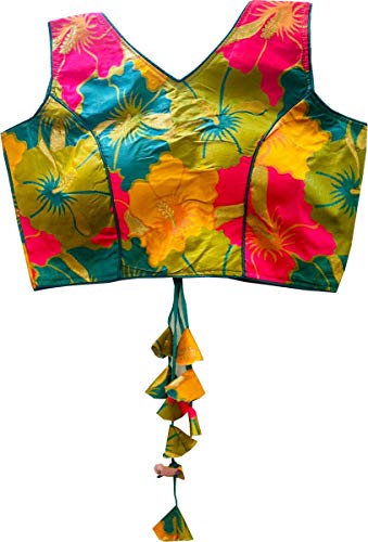 REKHA Women's Party Wear Readymade Bollywood Designer Indian Style Padded Blouse for Saree Crop Top Choli P 1