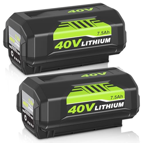 7500mAh OP4026 2 Pack Replacement Battery Compatible with Ryobi 40V Battery Lithium ion OP4050A OP40601 OP4040 OP4030 OP4050 OP40261 OP40201 OP40401 Cordless Power Tools with LED Indicator (Green)