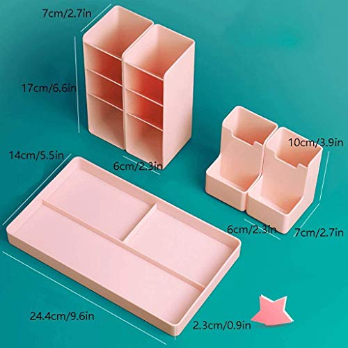 Portapenne Organizer da scrivania, Portapenne Multifunzionale, Portapenne da scrivania, Rimovibile, Combinazione Libera Combinazione Libera (Rosa)
