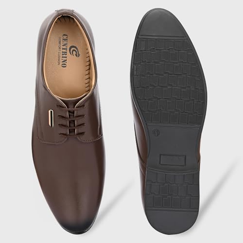 Image of Centrino Men's Formal Shoe | Stylish with Soft Cushioned Insole | Sleek Lace-Up Design for Formal Look | Durable with Anti-Skid Sole | Ideal for Office Wear 9429