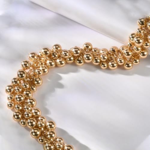 Gold Ball Necklace 18K Beaded 6