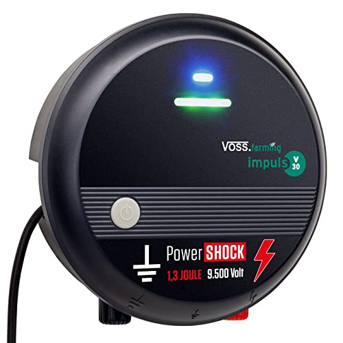 VOSS.farming 230V Weidezaungerät Impuls V30, 9.500V schlagstarkes Elektrozaungerät für Weidezäune