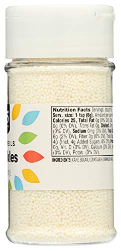 Image of 365 by Whole Foods Market, White Nonpareils Sprinkles, 3.15 Ounce (Pack of 2)