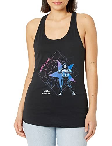 Chemise Marvel femme rouge et bleu en tissu fluide premium
