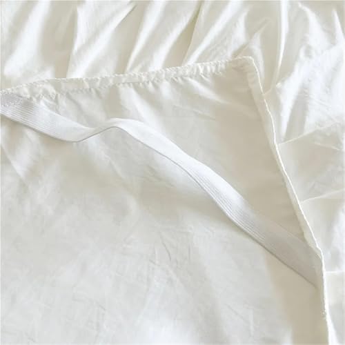 Jupe de lit en lin doux style dentelle chic pour lit Queen Size - 6