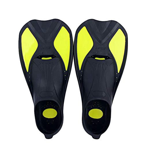 N / A Aletas de buceo ligeras Aletas de entrenamiento de viaje Aletas de natación de silicona para nadar y esnórquel, color amarillo, XL