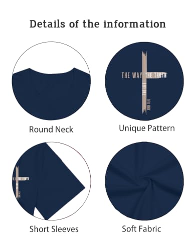 Eatbook Christian Shirts for Men Vintage Religious Cross Bible Verse T-Shirt Darkblue M — view 5