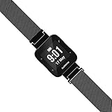 LeiOu Steel Mesh Strap Compatible with Garmin Forerunner 35 Band (Black Small)