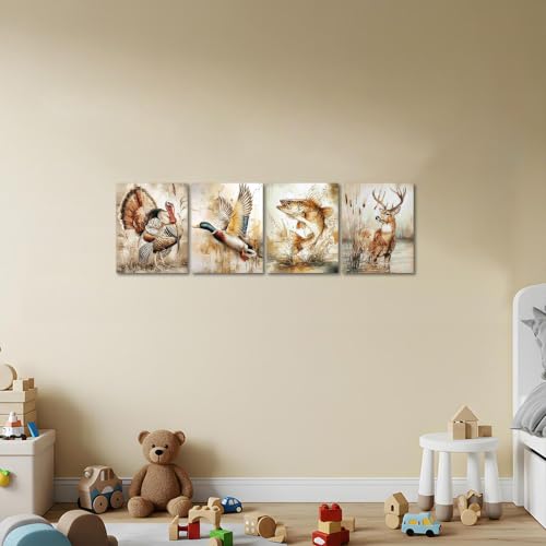Image of Frimeeme Hunting Decor, Vintage Hunting Nursery Decor Wall Art, 8x10
