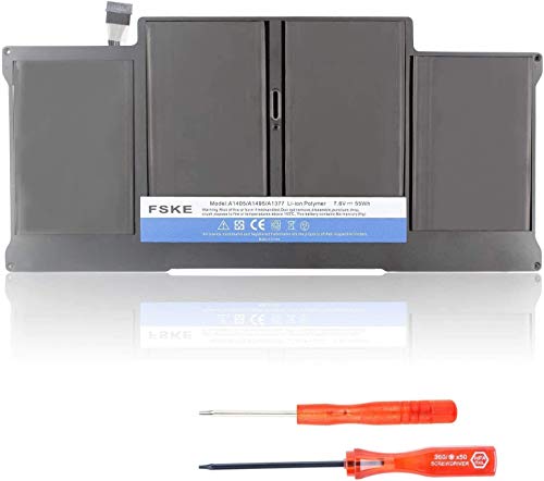 FSKE® A1377 A1405 A1496 Bateria de substituição para Macbook Air 13 13 A1369 A1466 [Li-Polymer 7.6V 7200 mAh]