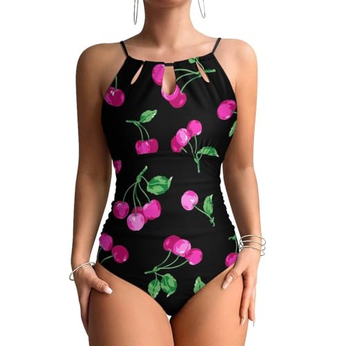 Maillot de bain ventre plat couleur cerise pour sculpter la silhouette avec confort