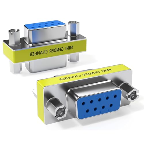 CABLEPELADO Adaptador de Serie RS232 DB9 Hembra a Hembra | Acoplador RS 232   RS 485   TTL   DB9 | Adaptador de Cambiador de Género | RS 232 DB9 | 9 Pines | Hembra a Hembra
