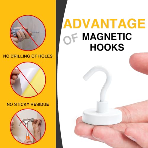 Image of DIYMAG Magnetic Hooks 20pcs 85lbs Cruise Essentials 2026 Magnet Hook White