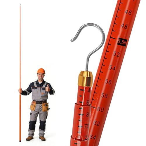 High Voltage Epoxy Resin Height Measuring Pole Stick for Linemen & Telecom Workers - 19.7ft/6m with Durable Carrying Bag (Yellow) - Essential Surveying Equipment