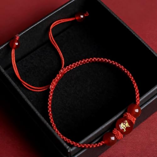 2026 Chinese New Year of The Horse Red String Braided Bracelet, Handwoven Adjustable Horse Charm Bracelets Feng Shui Lucky Amulet Protection Rope Bracelet for Women Unisx New Year Jewelry Gift(h) by FAOYUDAWEI - Used condition - Image 5