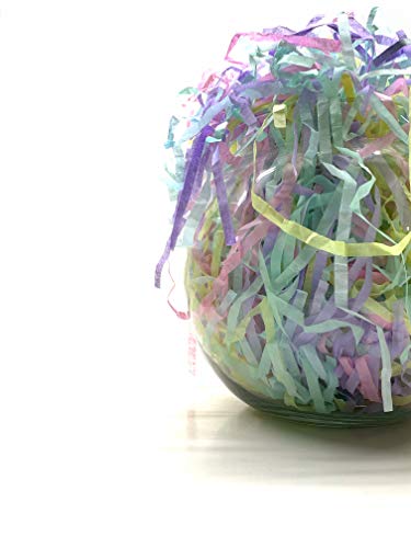 Image of Multicolor shredded crinkle paper grass strips, reusable recycled eco friendly packaging material for Diwali gift fillers, wedding gift hampers, product packaging, premium shreds (1000 GRAMS / 1 KG)