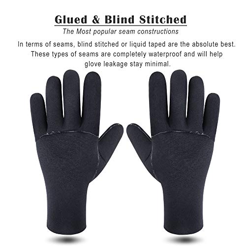 image for CXWXC Neoprene Diving Wetsuit Gloves for Men Women - Warm Water Sports